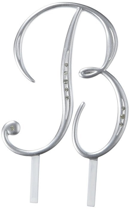 Lillian Rose Rhinestone, Monogrammed Letter B, 5.5-Inch, Silver