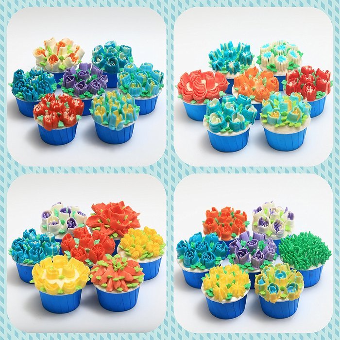 PALOTOP Russian Piping Tips 18-Pcs Set (7 Russian Tips 10 Disposable Pastry Bags 1 Tri-Color Coupler)