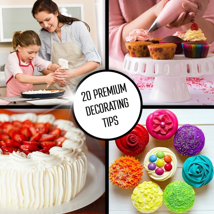 Cake Decorating Tip Set by Chefast - Perfect for Cakes, Cupcakes, and Cookie Decoration - Premium Kit of 20 Piping... N5