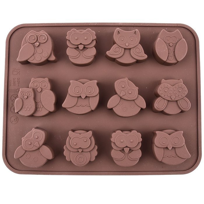 Chawoorim 12 Owls Silicone Cake Bread Chocolate Jelly Candy Baking Mould Craft Mold N10