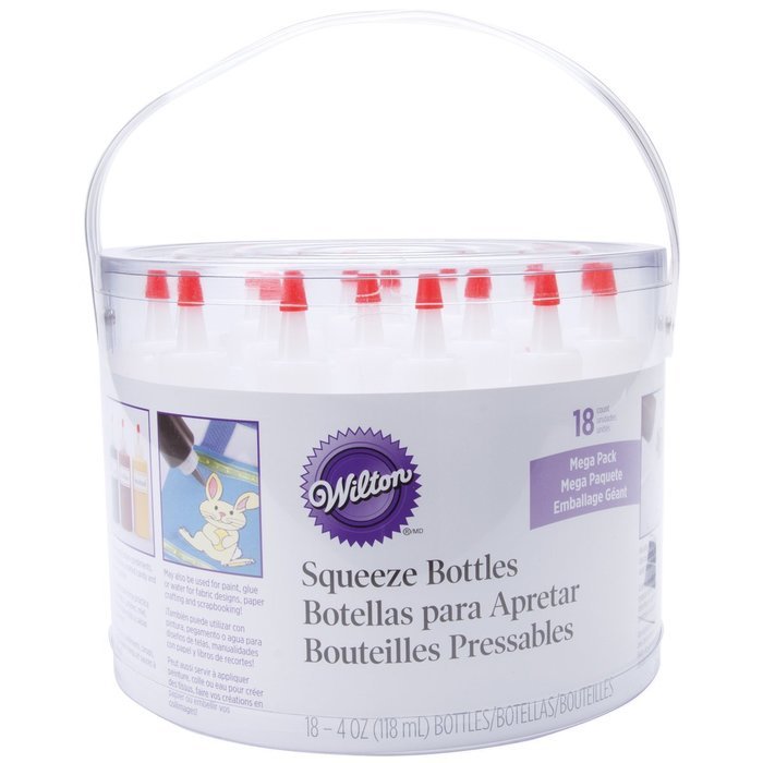 Wilton 1904-1090 18-Pack Squeeze Bottle Mega Pack, 4-Ounce
