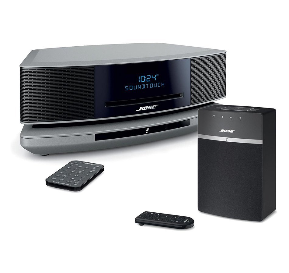 Bose Wave SoundTouch IV - Platinum Silver & SoundTouch 10 - Black Bundle Wi-Fi Music Systems N5