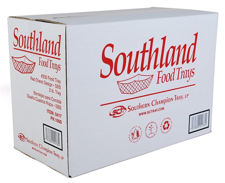 Southern Champion Tray Southland Paperboard Red Check Food Tray (Multiple Sizes Available) N25