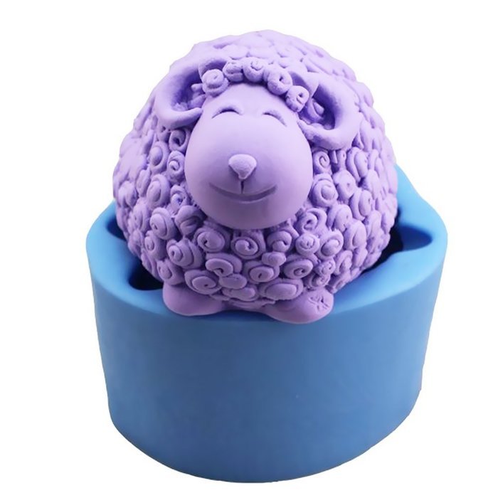 Ablevel Curly Sheep Silicone Soap Cupcake Mold Craft Mold DIY Handmade Candy Chocolate Fondant Molds (Sheep) N8