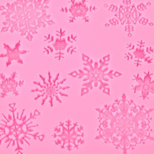 Anyana 2x Christmas Snowflake Snowman Silicone Fondant Mold Sugar Cake Decorating Tool N2