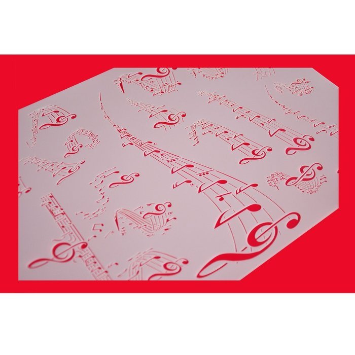 FOUR-C Coffee and Chocolate Stencils Music Model Cake Stencils Decorating Tools Color White N2