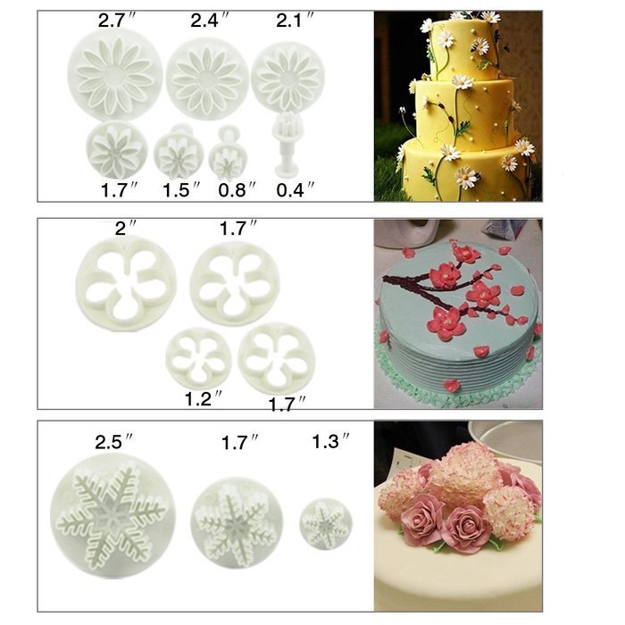 14 Set 53pcs Fondant Cake Molds with Roller Smoother Letter Cutters N6