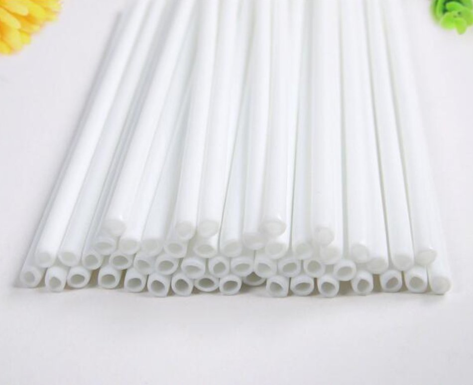 Crystallove 100pcs 4" Round Plastic White Lollipop Sticks Sucker for Baking Hard Candy Chocolate N6