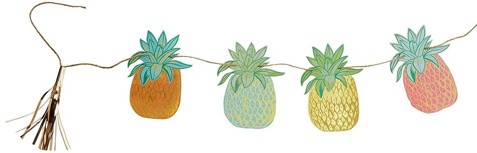 Talking Tables Tropical Fiesta Pineapple Bunting, 3.5m, Multicolor