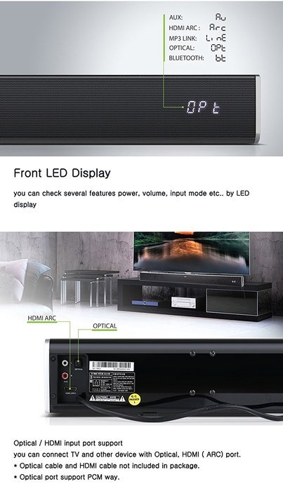 Britz BZ-T3600 Premium AV Sound Bar AV Soundbar 2nd Edition LED Sound Bar System for TV / NFC Bluetooth Speaker... N6