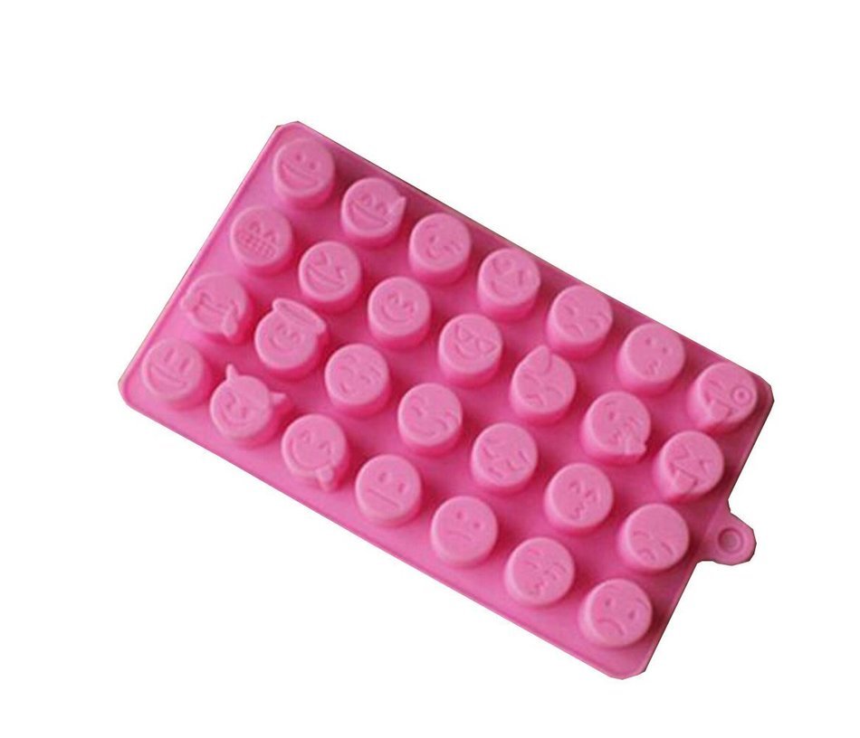 Emoji Expression DIY Silicone Mold For Cake Chocolates Candy Ice Baking (Pink) N5