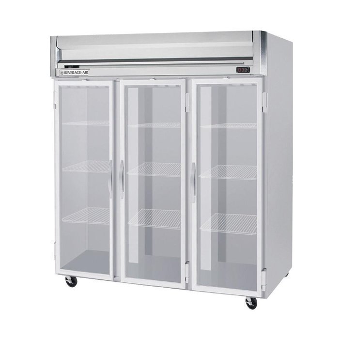 Beverage-Air HFPS3-5G Horizon Series Three Section Glass Door Reach-In Freezer 74 cu.ft. Capacity Stainless Steel...