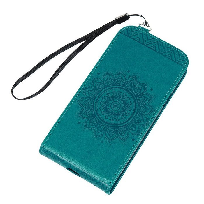 Badalink Galaxy S5 Mini Up-Down Open Folio Flip Case Kickstand Vertical PU Leather Embossed Totem Magnetic Snap... N19