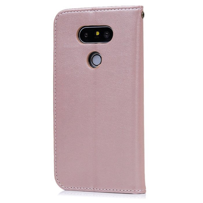 LG G5 Case,LG H868 Case - Wallet Folio Flip Magnetic Smart Closure Embossed Butterflies PU Leather Case with Stand... N67