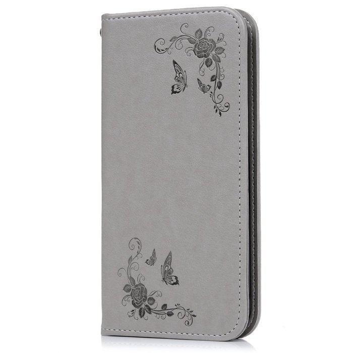 LG G5 Case,LG H868 Case - Wallet Folio Flip Magnetic Smart Closure Embossed Butterflies PU Leather Case with Stand... N72