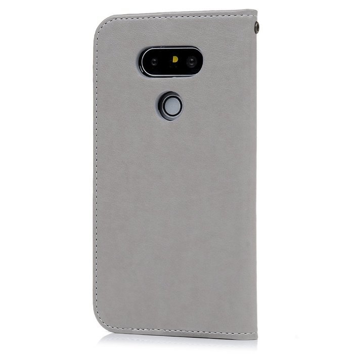 LG G5 Case,LG H868 Case - Wallet Folio Flip Magnetic Smart Closure Embossed Butterflies PU Leather Case with Stand... N73