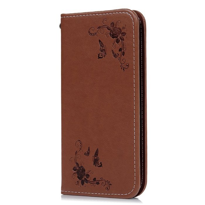 LG G5 Case,LG H868 Case - Wallet Folio Flip Magnetic Smart Closure Embossed Butterflies PU Leather Case with Stand... N74