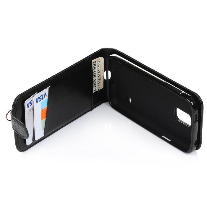 Badalink Galaxy S5 Mini Up-Down Open Folio Flip Case Kickstand Vertical PU Leather Embossed Totem Magnetic Snap... N34