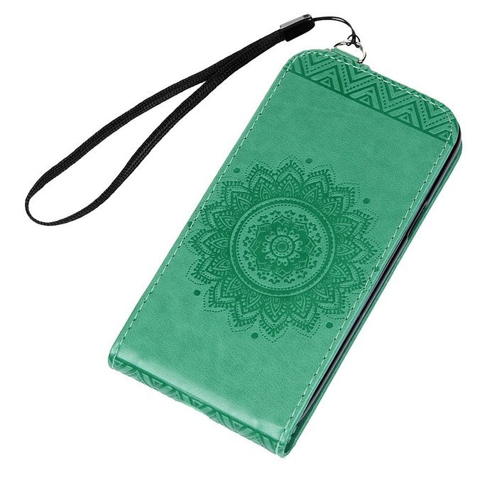Badalink Galaxy S5 Mini Up-Down Open Folio Flip Case Kickstand Vertical PU Leather Embossed Totem Magnetic Snap... N36