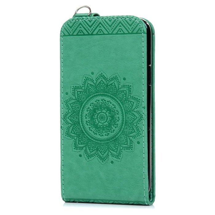 Badalink Galaxy S5 Mini Up-Down Open Folio Flip Case Kickstand Vertical PU Leather Embossed Totem Magnetic Snap... N37