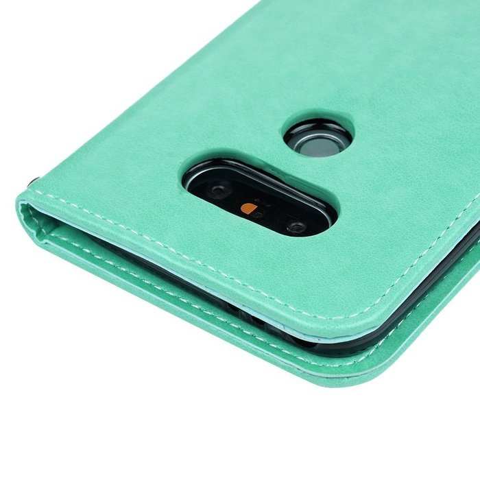 LG G5 Case,LG H868 Case - Wallet Folio Flip Magnetic Smart Closure Embossed Butterflies PU Leather Case with Stand... N80