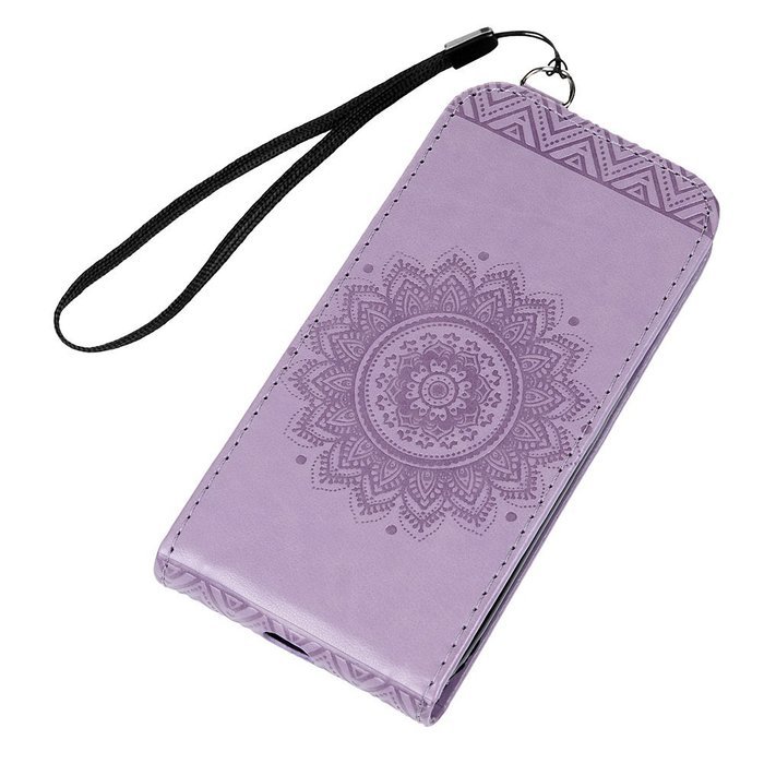 Badalink Galaxy S5 Mini Up-Down Open Folio Flip Case Kickstand Vertical PU Leather Embossed Totem Magnetic Snap... N40