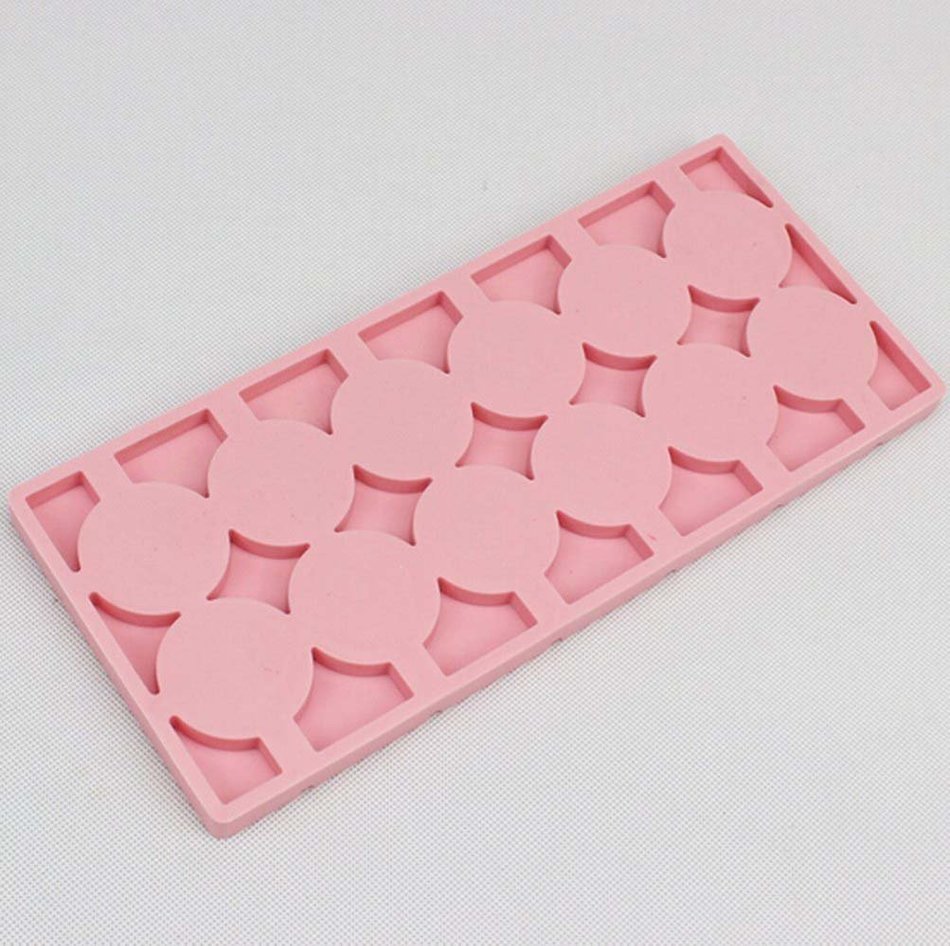 BUYBUYMALL 12 Round Silicone Lollipop Mold with Sticks for Candys Chocolates N2