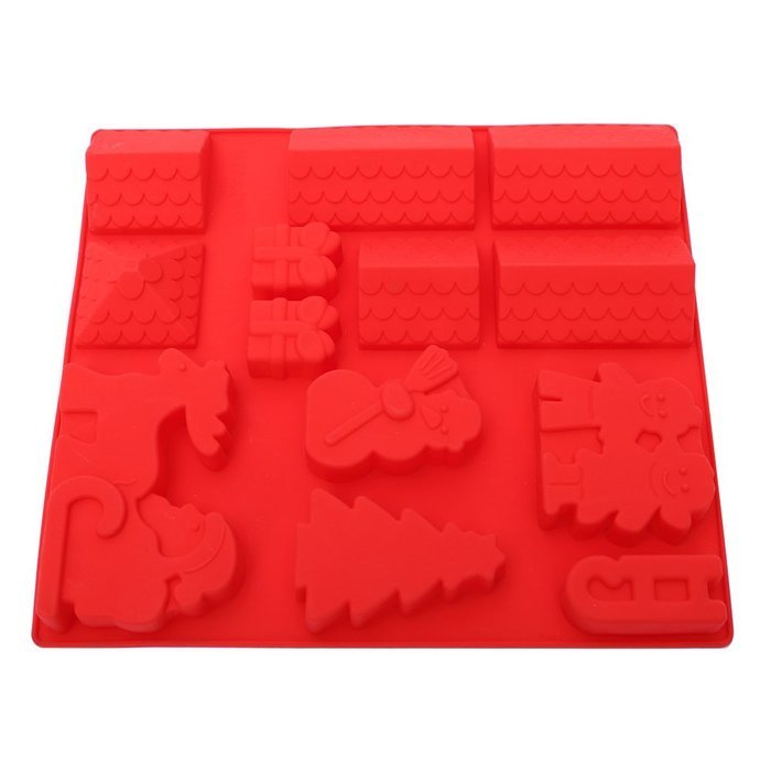 Gingerbread House Mold Silicone - Gingerbread House, Christmas Snowman, Christmas Tree, Reindeer, Sleigh, Santa... N3