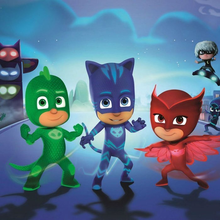 PJ MASKS Edible Image Cake Topper Birthday Personalized 1/4 sheet cup (1/4 sheet cake)