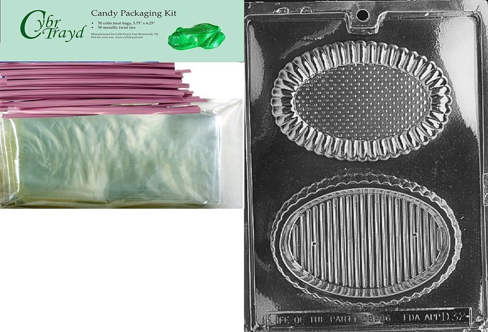 Cybrtrayd D032 Chocolate Candy Mold, Oval Pour Box Dads and Moms N7