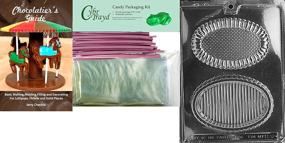 Cybrtrayd D032 Chocolate Candy Mold, Oval Pour Box Dads and Moms N8