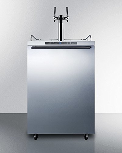 Summit SBC635MOS7HHTWIN 24" Outdoor Dual Tap Beer Dispenser with 5.6 cu. ft. Capacity Automatic Defrost Digital... N2