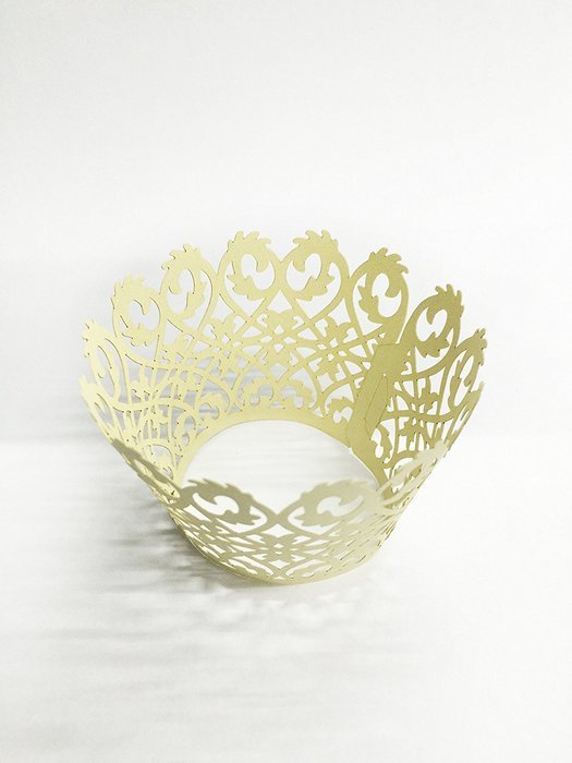 HUAL Cupcake Wrappers 50 Filigree Artistic Bake Cake Paper Cups Lace Laser Cut Liner Baking Cup Muffin Case Trays... N28