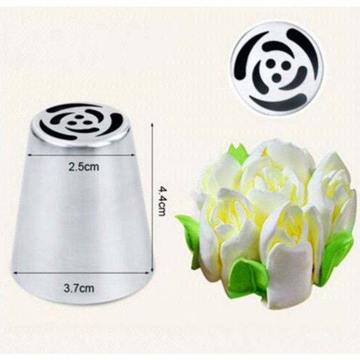 KiwiTwo A Set of 7pcs Russian Icing Piping Nozzles Cake Decoration Tips Home Baking DIY Tool Tulip Rose Nozzle... N2
