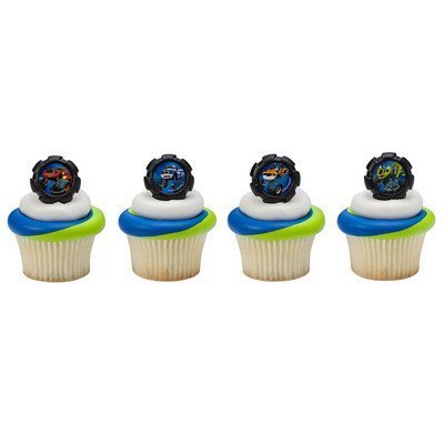 Blaze Wheels Cupcake Rings - 24 ct