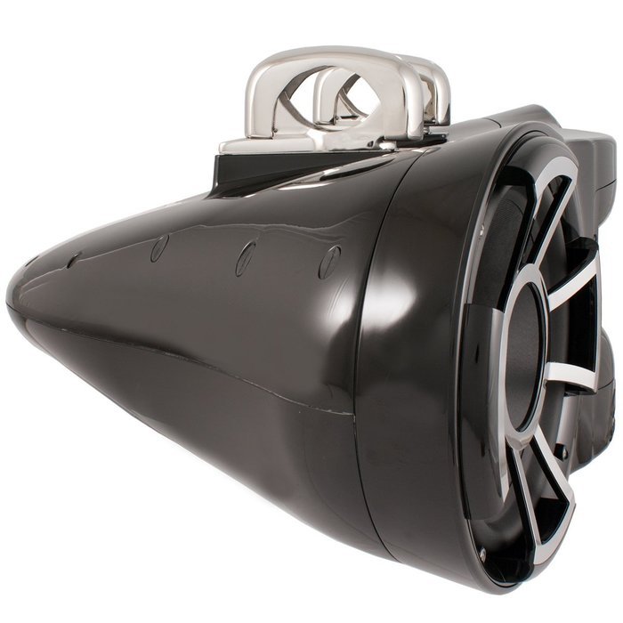 Wet Sounds Revolution Series Dual 10 inch EFG HLCD Tower Speaker - Black w/ Fixed Clamp N2