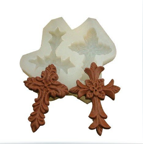 Longzang 2 Cavities Cross Translucence Silicone Handmade Chocolate Molds