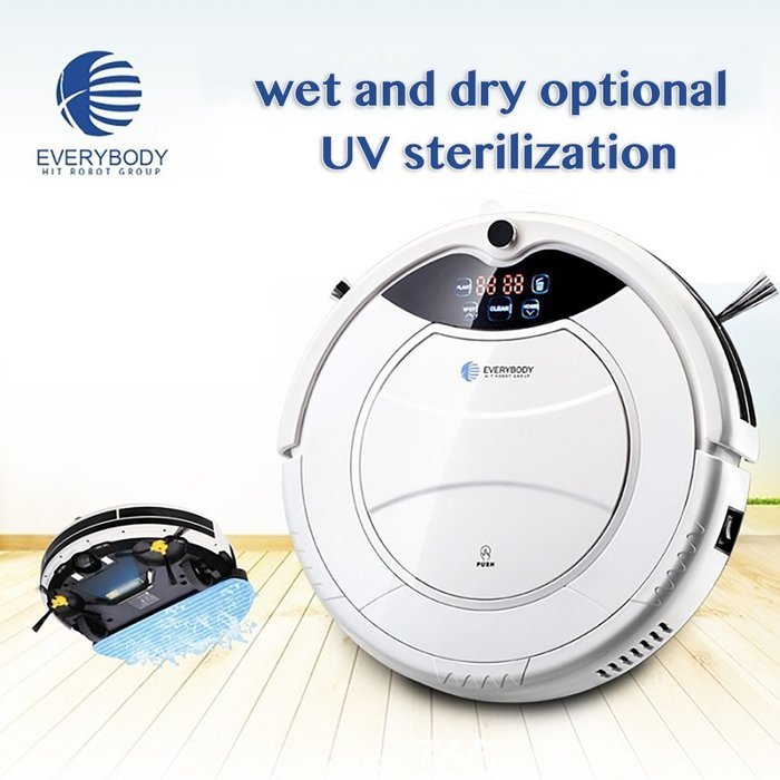EVERYBODY M2 Self-Charging Robotic Vac Cleaner with Water Tank, Mop and UV light--Piano White N4