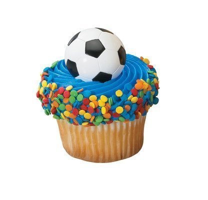 Soccer Ball Cupcake Rings (24-Pack)