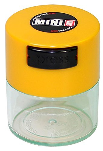 Minivac TV1-CBK - 10g to 30 gram Vacuum Sealed Container Black Cap & Clear Body N6