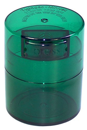 Minivac TV1-CBK - 10g to 30 gram Vacuum Sealed Container Black Cap & Clear Body N7