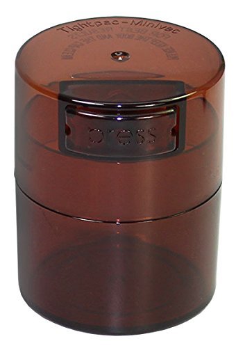 Minivac TV1-CBK - 10g to 30 gram Vacuum Sealed Container Black Cap & Clear Body N8