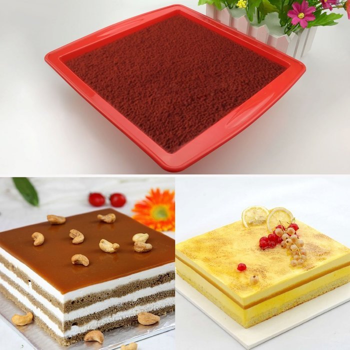 Silicone Cake Pan, 8.5" Silivo Square Cake Baking Mould, FDA-Approved Non-Stick Bakeware Decorating bread Pan,... N8