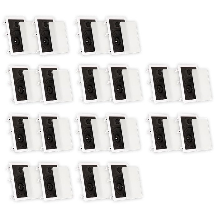 Theater Solutions TS65W In Wall 6.5" Speakers Surround Sound Home Theater 10 Pair Pack