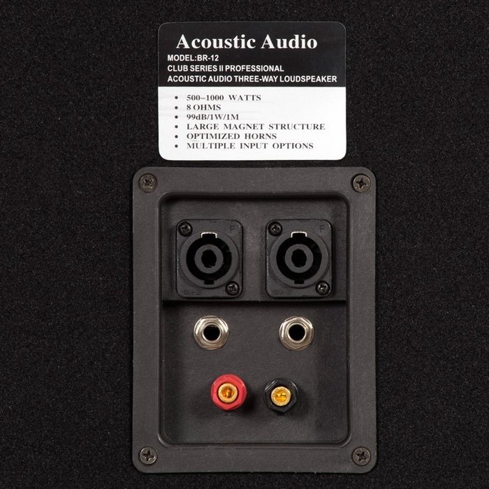 Acoustic Audio BR12 PA Karaoke DJ 12" Speaker 1000 Watts 3 Way with Stand BR12-PK1 N4