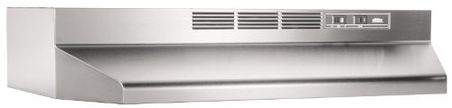 Broan 413604 ADA Capable Non-Ducted Under-Cabinet Range Hood, 36-Inch, Stainless Steel N2