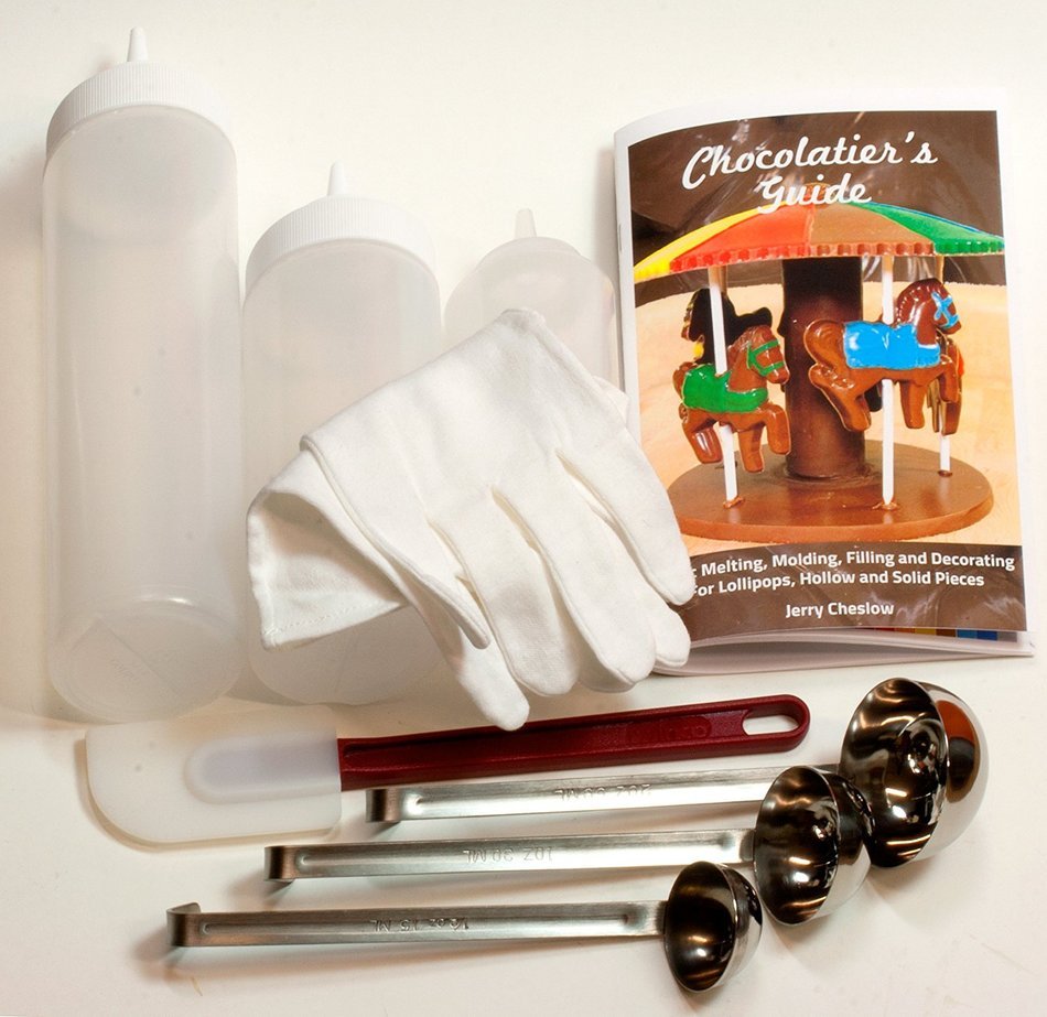 Cybrtrayd 10-Piece Chocolate Mold Filling Set, Includes Squeeze Bottles, Ladles, and Chocolatier's Guide