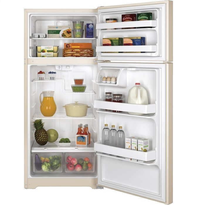Ge REFRIGERATORS 1890774 Energy Star 15.5 Cu. ft. Top Freezer Refrigerator, Bisque, Reversible Door Swing N3