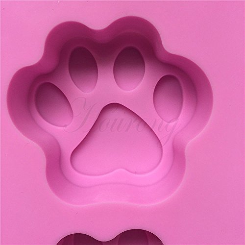Bingirl Dog Cat Paw Print Silicone Bakeware Mould Chocolate Mold Cookie Candy Soap Resin N4