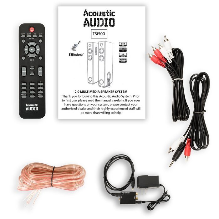 Acoustic Audio TSi500 Bluetooth Powered Floorstanding Tower Multimedia Speakers with Optical Input TSi500D N2